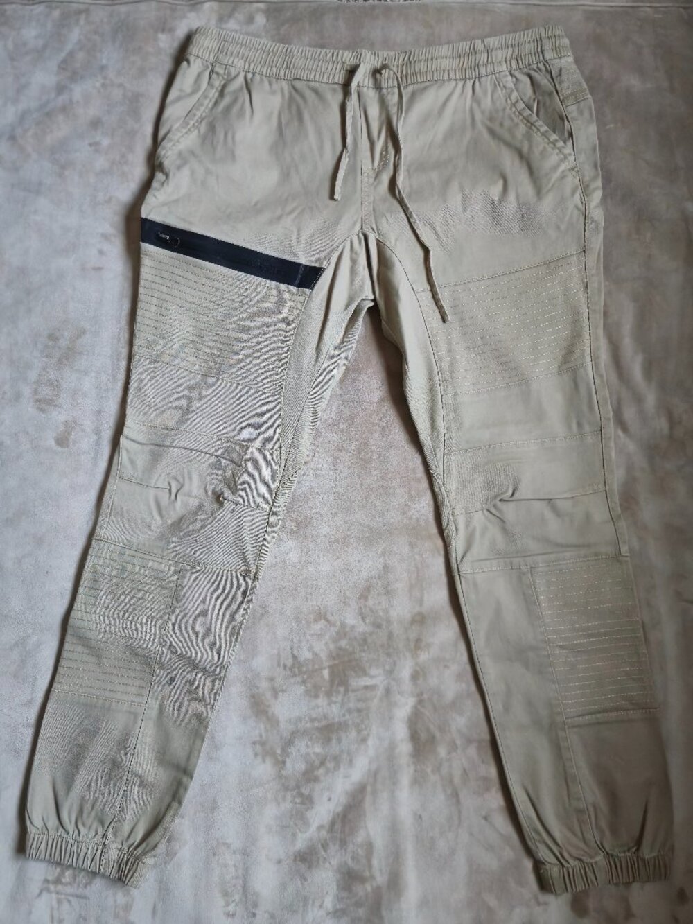 Ring of Fire Moto Ribbed Stretch Twill Joggers Khaki Tan Men's 2XL